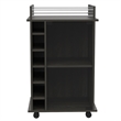 Home Square 2-Piece Set with Glass Door Bar Cart & Coffee Table