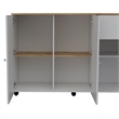 Home Square 2-Piece Set with Kitchen Island Cart and Storage Pantry Cabinet