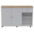 Home Square 2-Piece Set with Kitchen Island Cart and Storage Pantry Cabinet