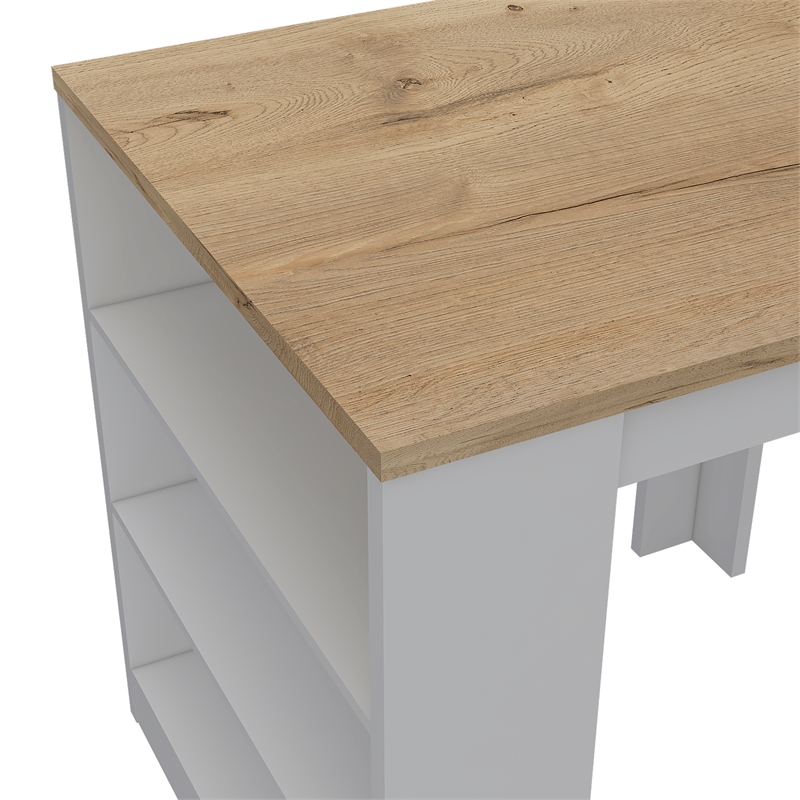 Home Square 2-Piece Set with Modern Kitchen Island & Utility Sink with Cabinet