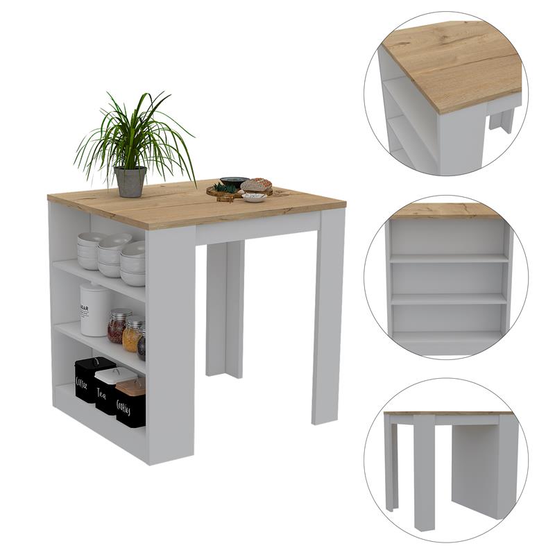 Home Square 2-Piece Set with Modern Kitchen Island & Utility Sink with Cabinet