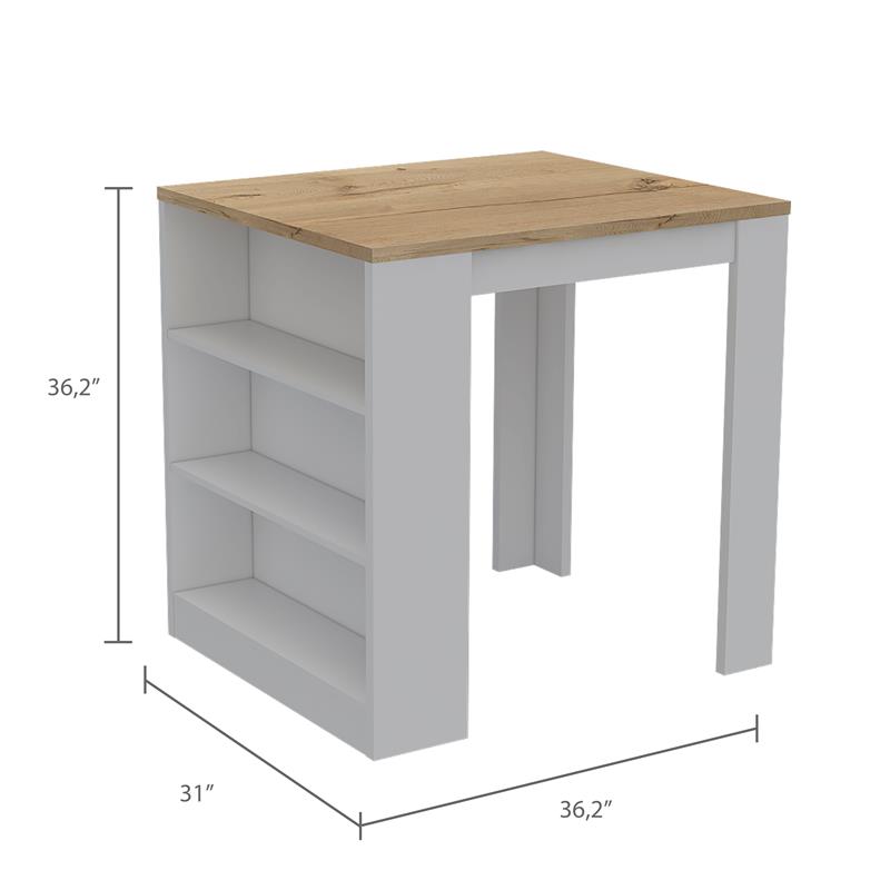 Home Square 2-Piece Set with Modern Kitchen Island & Utility Sink with Cabinet