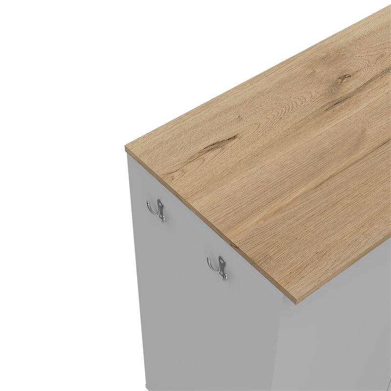 Home Square 2-Piece Set with Kitchen Island Cart and Utility Sink with Cabinet