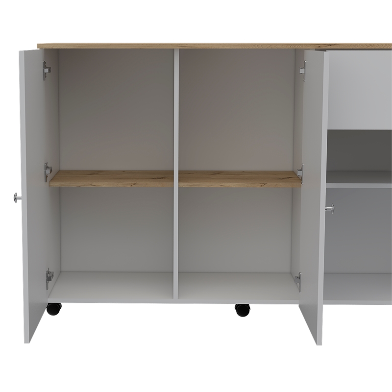 Home Square 2-Piece Set with Kitchen Island Cart and Utility Sink with Cabinet
