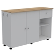 Home Square 2-Piece Set with Kitchen Island Cart and Utility Sink with Cabinet