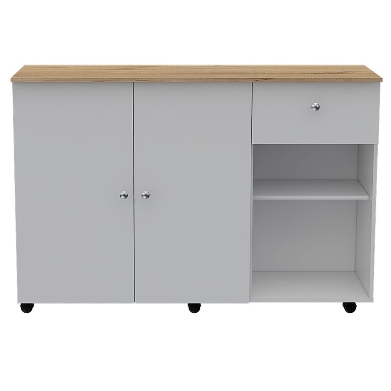 Home Square 2-Piece Set with Kitchen Island Cart and Utility Sink with Cabinet