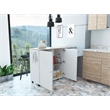 Home Square 2-Piece Set with Kitchen Island Cart and Utility Sink with Cabinet