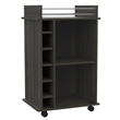 Home Square 2-Piece Set with Lift Top Coffee Table & Glass Door Bar Cart