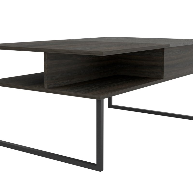 Home Square 2-Piece Set with Lift Top Coffee Table & Glass Door Bar Cart