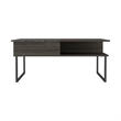 Home Square 2-Piece Set with Lift Top Coffee Table & Glass Door Bar Cart