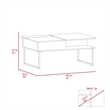 Home Square 2-Piece Set with Lift Top Coffee Table & Glass Door Bar Cart