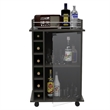 Home Square 2-Piece Set with Lift Top Coffee Table & Glass Door Bar Cart