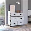 Home Square 3-Piece Set with 5 Drawer Dresser & Nightstand in White