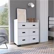 Home Square 3-Piece Set with 5 Drawer Dresser & Nightstand in White