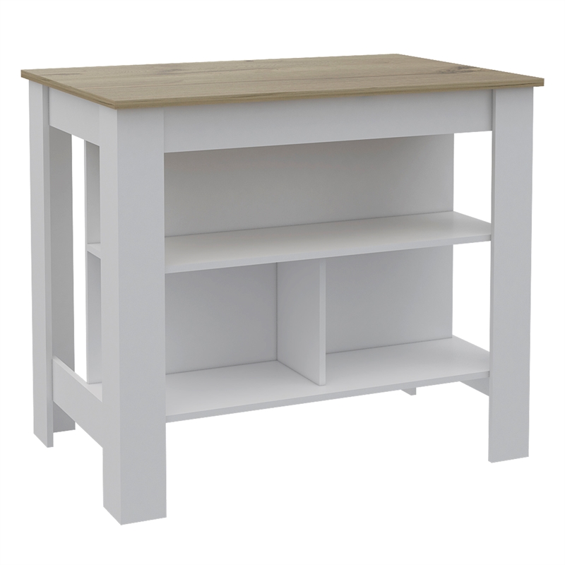 Home Square 2-Piece Set with Kitchen Island and High Pantry Cabinet