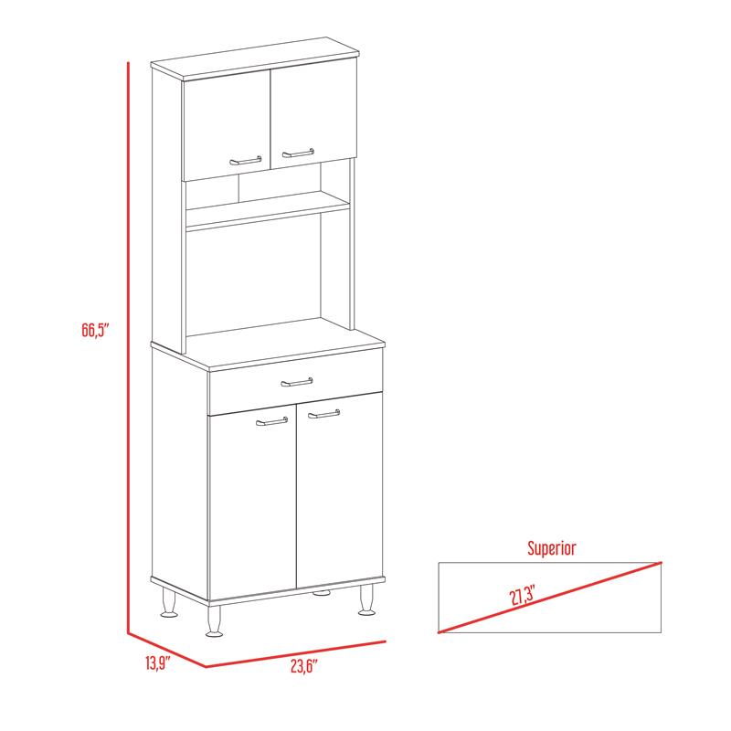 Home Square 2-Piece Set with Kitchen Island and High Pantry Cabinet