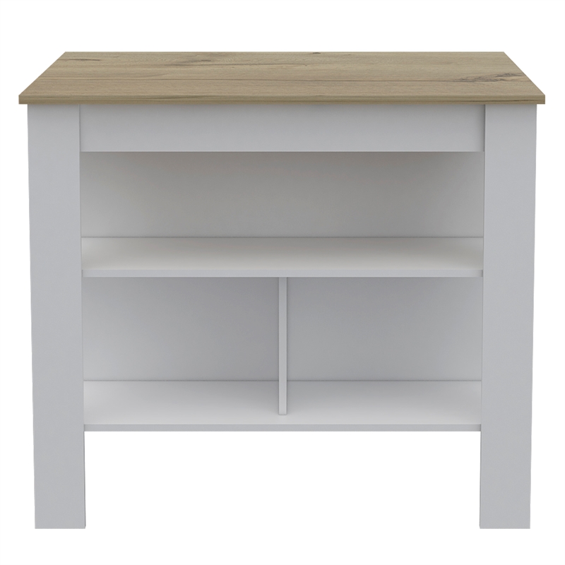 Home Square 2-Piece Set with Kitchen Island and High Pantry Cabinet