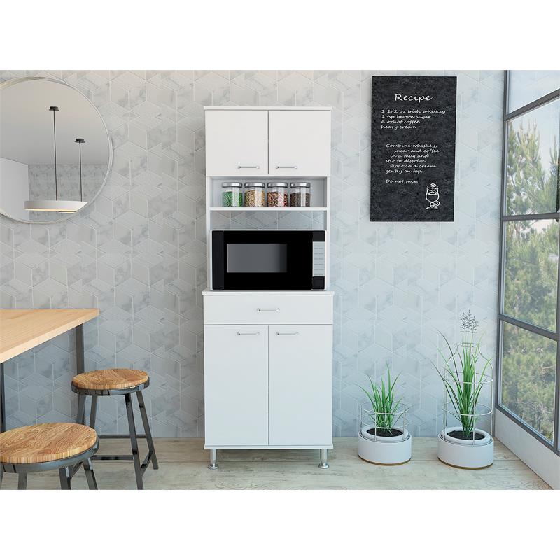 Home Square 2-Piece Set with Kitchen Island and High Pantry Cabinet