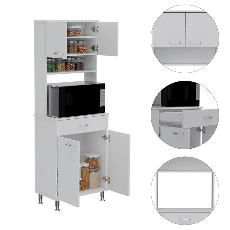 Home Square 2-Piece Set with Kitchen Island and High Pantry Cabinet