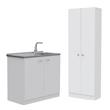 Home Square 2-Piece Set with Utility Sink with Cabinet & Storage Pantry Cabinet