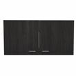 Home Square 2-Piece Set with Wood Kitchen Island and Wall Cabinet