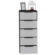 Home Square 2-Piece Set with 5 Drawers Dresser and Shoe Rack With Mirror