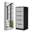 Home Square 2-Piece Set with 5 Drawers Dresser and Shoe Rack With Mirror