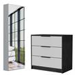 Home Square 2-Piece Set with 3 Drawer Dresser & Shoe Rack With Mirror