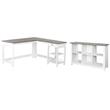 Home Square 2-Piece Set with 6-Shelf Storage Bookcase and Writing Desk