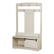 Home Square 2-Piece Set with 4-Shelf Bookcase and Hall Tree Shoe Bench