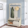 Home Square 2-Piece Set with 4-Shelf Bookcase and Hall Tree Shoe Bench