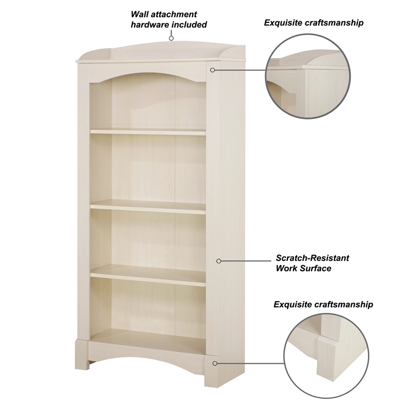 Home Square 2-Piece Set with 4-Shelf Bookcase and Hall Tree Shoe Bench