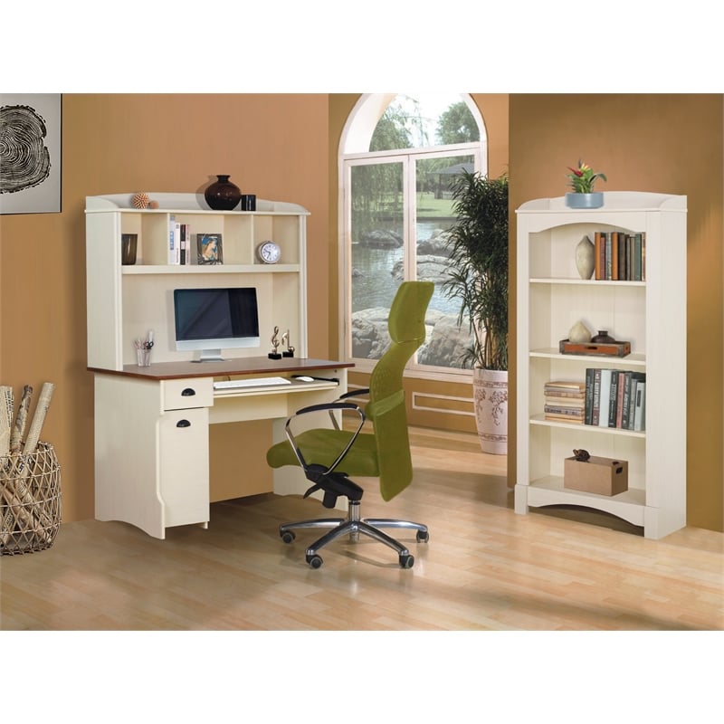 Home Square 2-Piece Set with 4-Shelf Bookcase & Hall Tree Shoe Bench