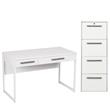 Home Square 2-Piece Set with Writing Desk and 4-Drawer Lateral File Cabinet