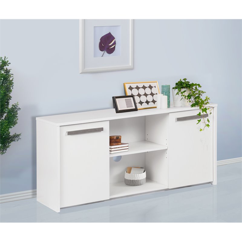 Home Square 2-Piece Set with Writing Desk & Credenza File Cabinet