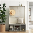 Home Square 2-Piece Set with 2-Door File Cabinet and Hall Tree Shoe Bench
