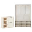Home Square 2-Piece Set with 2-Door File Cabinet and Hall Tree Shoe Bench