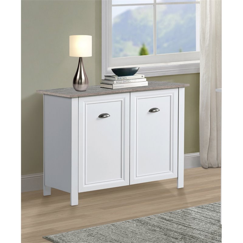 Home Square 2-Piece Set with 2-Door Storage Cabinet and Corner Desk