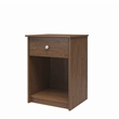 Home Square Nightstand with Drawer in Walnut Finish - Set of 2