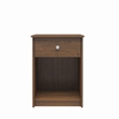 Home Square Nightstand with Drawer in Walnut Finish - Set of 2