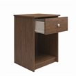 Home Square Nightstand with Drawer in Walnut Finish - Set of 2