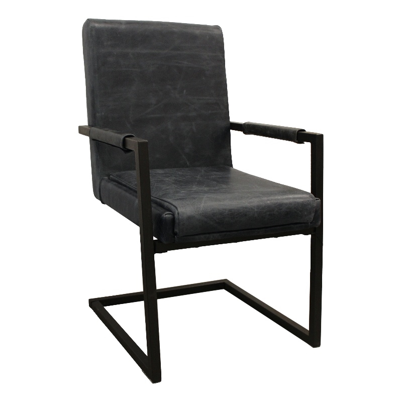 Home Square 9-Piece Set with Square Dining Table and 8 Leather Arm Chairs