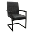 Home Square 9-Piece Set with Square Dining Table and 8 Leather Arm Chairs