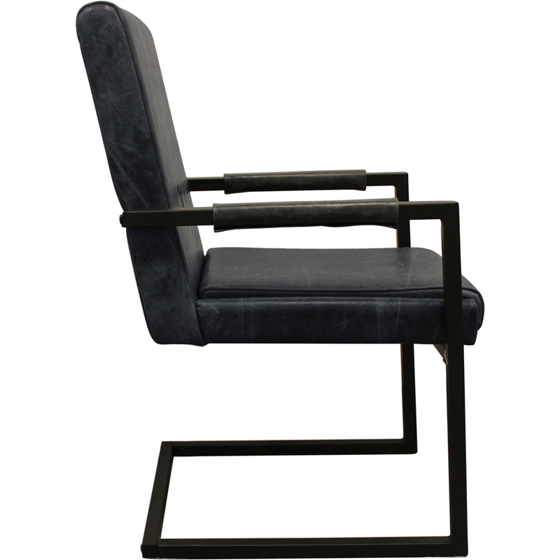 Home Square 9-Piece Set with Square Dining Table and 8 Leather Arm Chairs