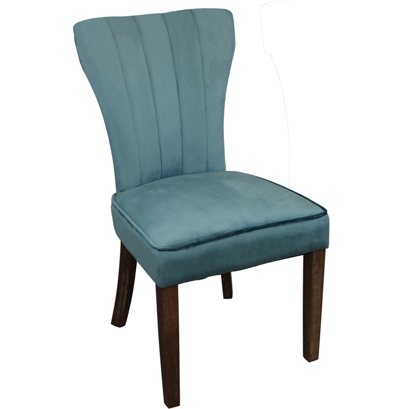 Home Square 9-Piece Set with Square Dining Table & 8 Side Chairs in Teal Blue