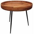 Home Square 3-Piece Set with Round Side Table and 2 Fabric Occasional Chairs