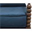 Home Square 3-Piece Set with Round Side Table and 2 Blue Velvet Chairs