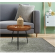 Home Square 3-Piece Set with Round Side Table and 2 Blue Velvet Chairs
