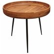 Home Square 3-Piece Set with Round Side Table and 2 Blue Velvet Chairs