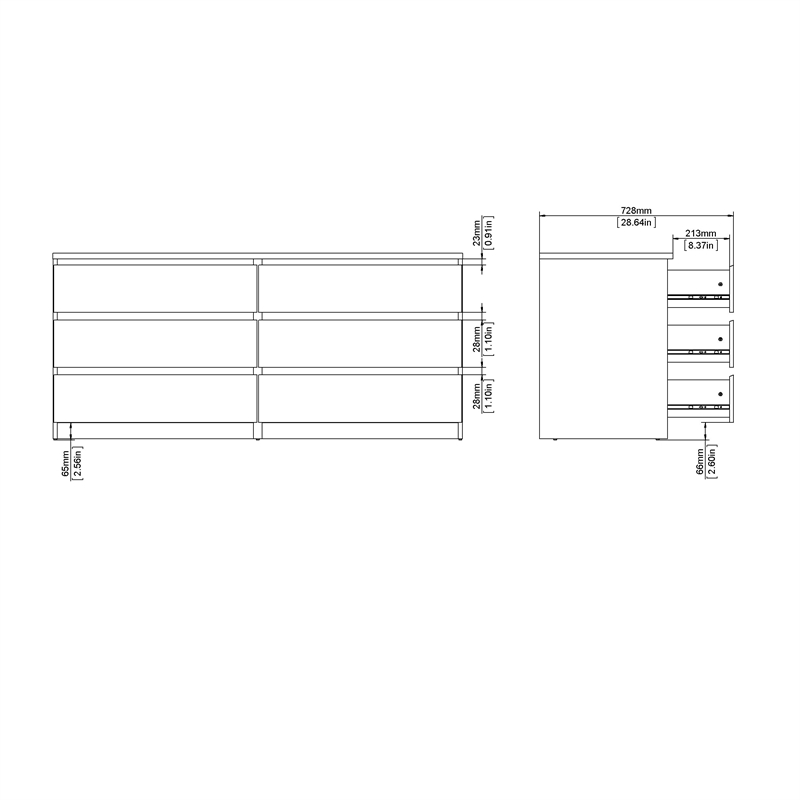 Home Square 3-Piece Set with Double Dresser and 2 Nightstands